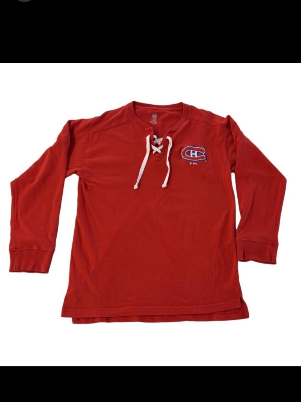 Montreal Canadiens NHL Lace-Up Pullover Jersey Sweatshirt - Size L (42/44)
